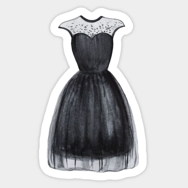 Black dress Sticker by DreamLoudArt